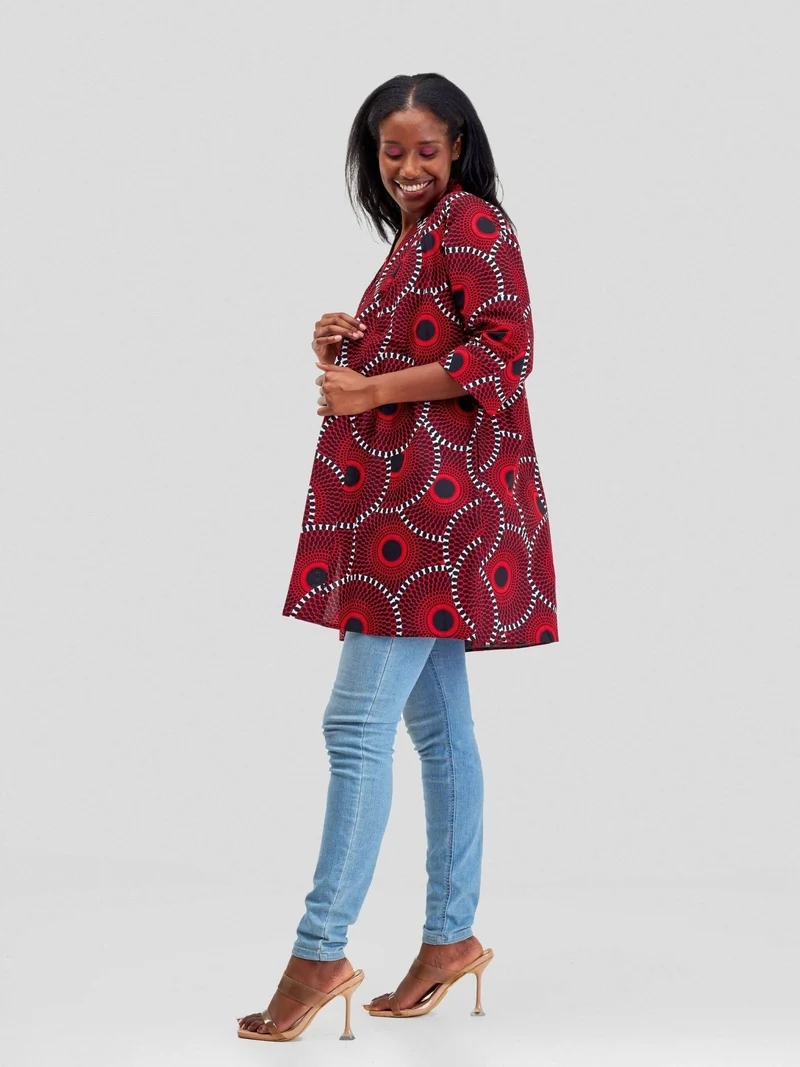 Wsc Pambo Hando Afrikan Designs Nyako Kimono - Red