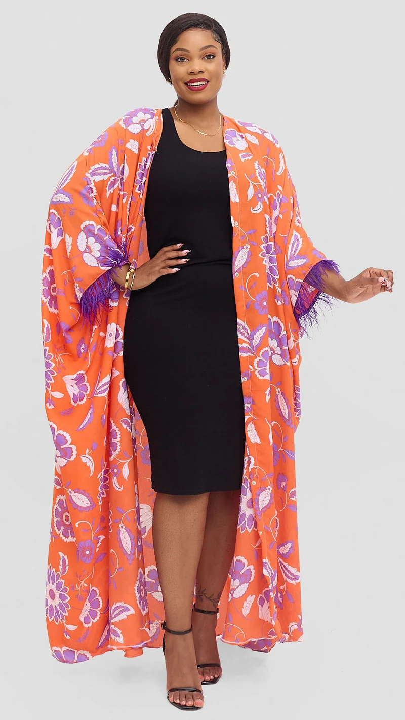 Vazi Afriq Kaftan - Purple / Orange
