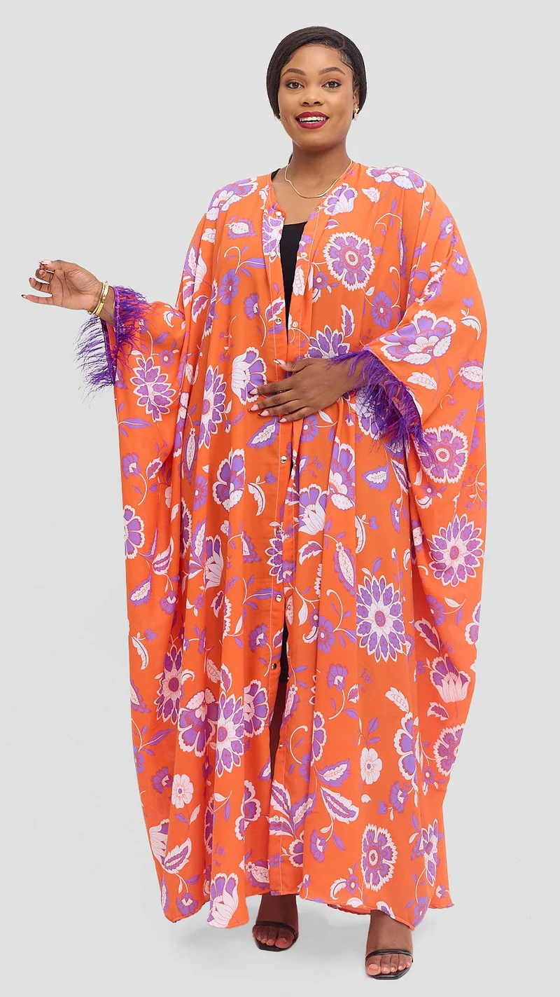Vazi Afriq Kaftan - Purple / Orange