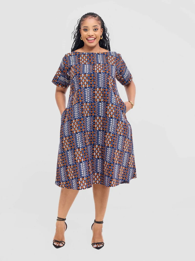 Prettygline Irene Ankara Dress - Multicolored