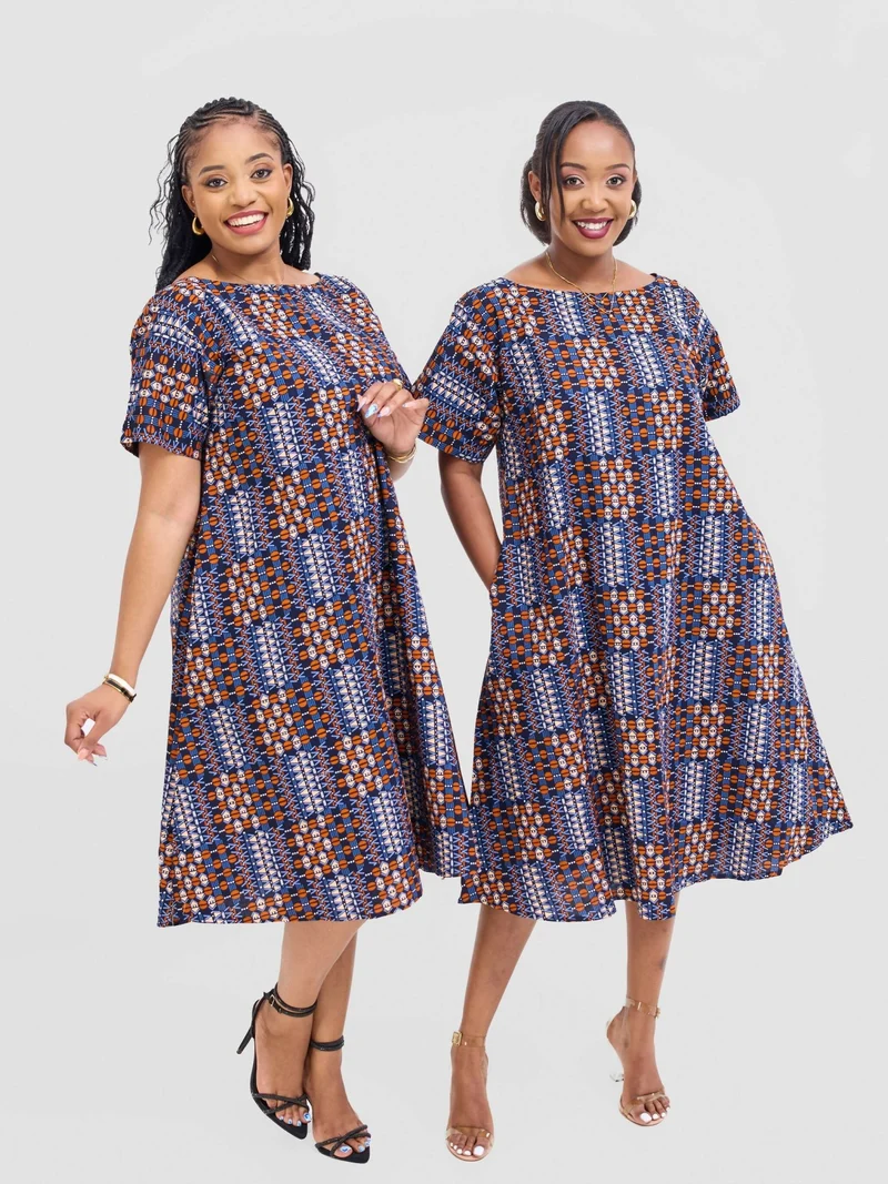 Prettygline Irene Ankara Dress - Multicolored