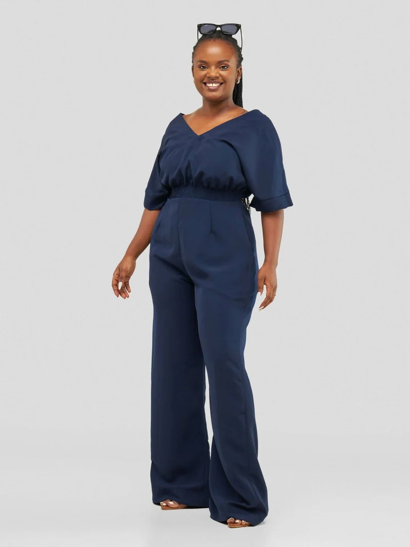 Purple Thread Bonde Jumpsuit - Navy Blue