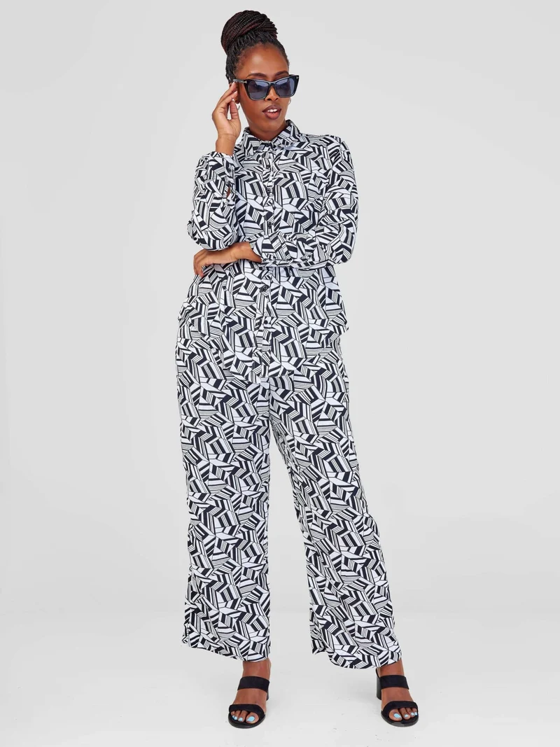 Purple Thread Noir Et Blanc Two Piece Set - Black / White