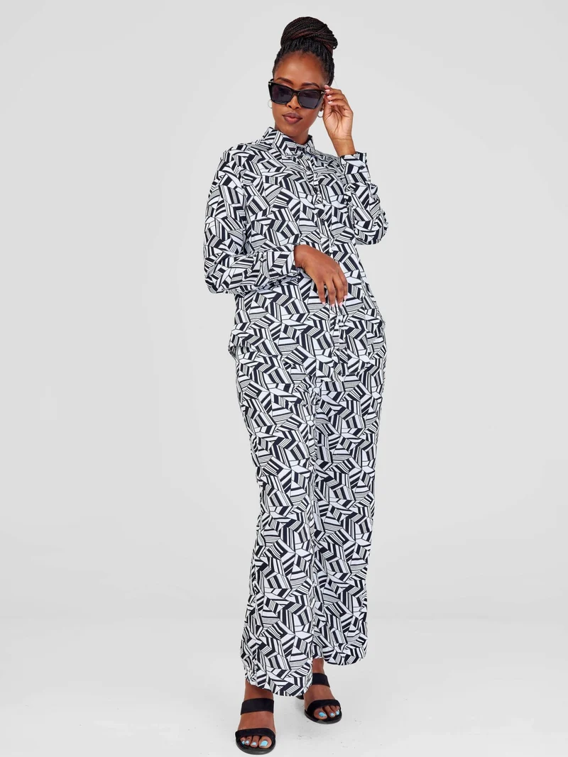 Purple Thread Noir Et Blanc Two Piece Set - Black / White
