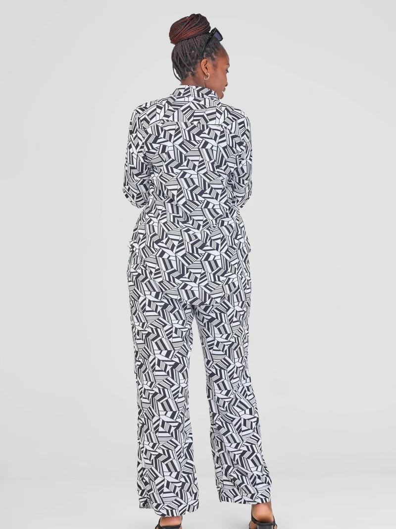 Purple Thread Noir Et Blanc Two Piece Set - Black / White