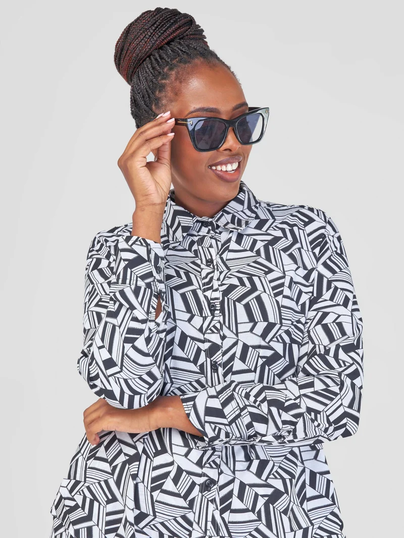 Purple Thread Noir Et Blanc Two Piece Set - Black / White