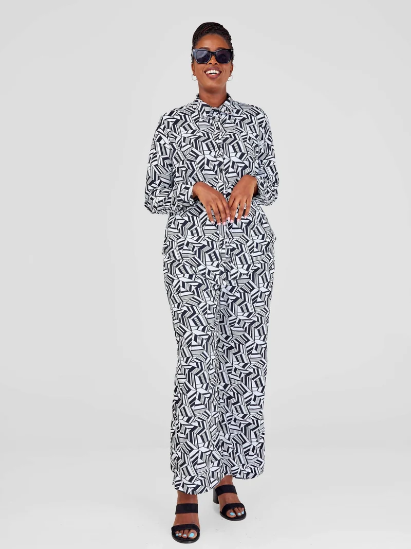 Purple Thread Noir Et Blanc Two Piece Set - Black / White