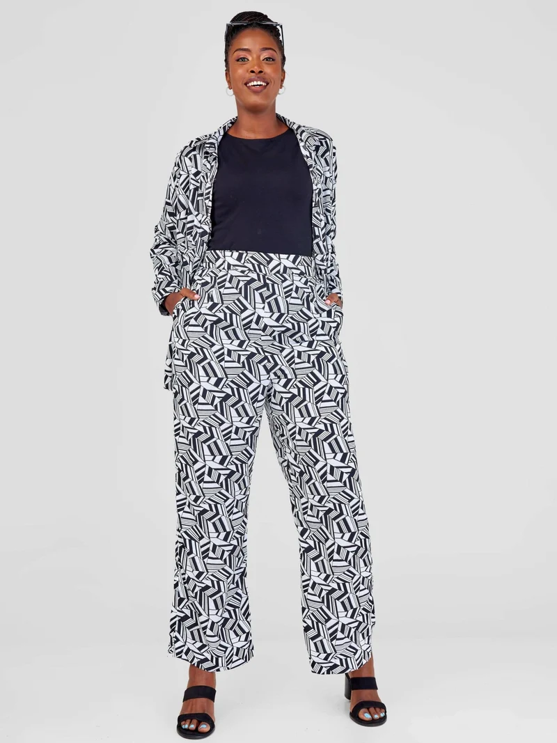 Purple Thread Noir Et Blanc Two Piece Set - Black / White