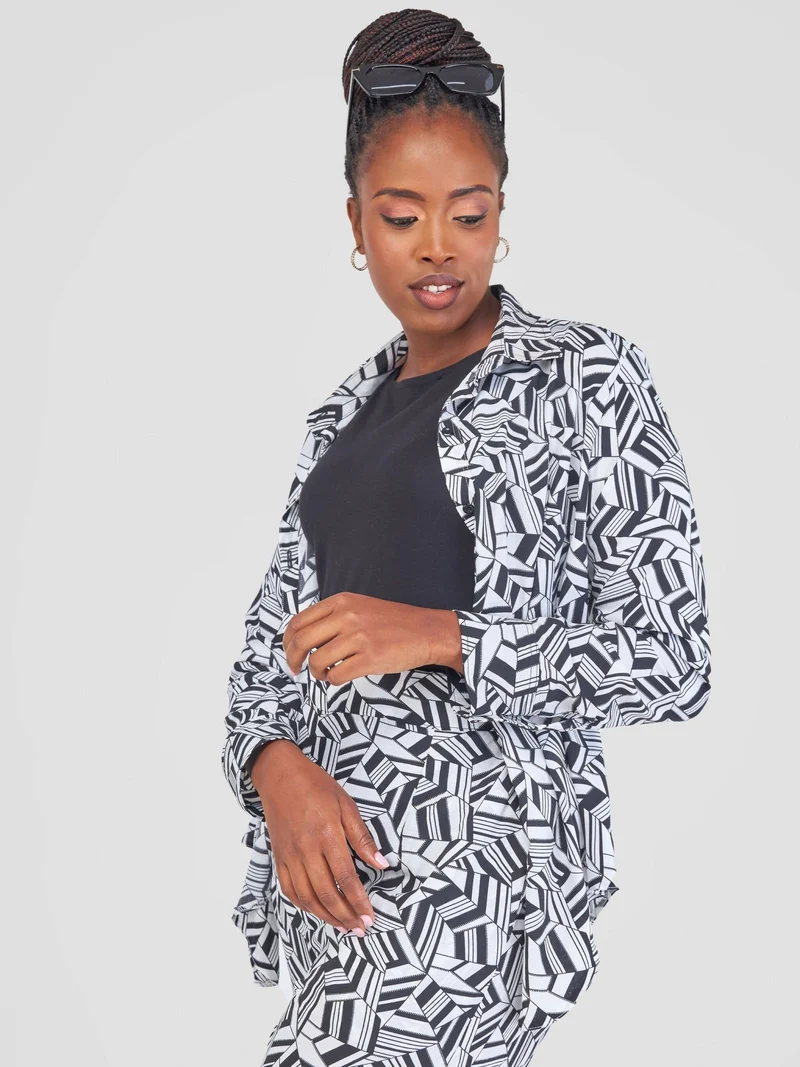 Purple Thread Noir Et Blanc Two Piece Set - Black / White