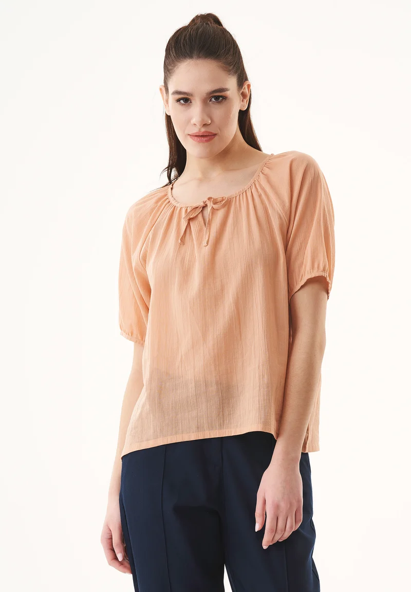 Bluse aus Bio-Baumwoll-Voile