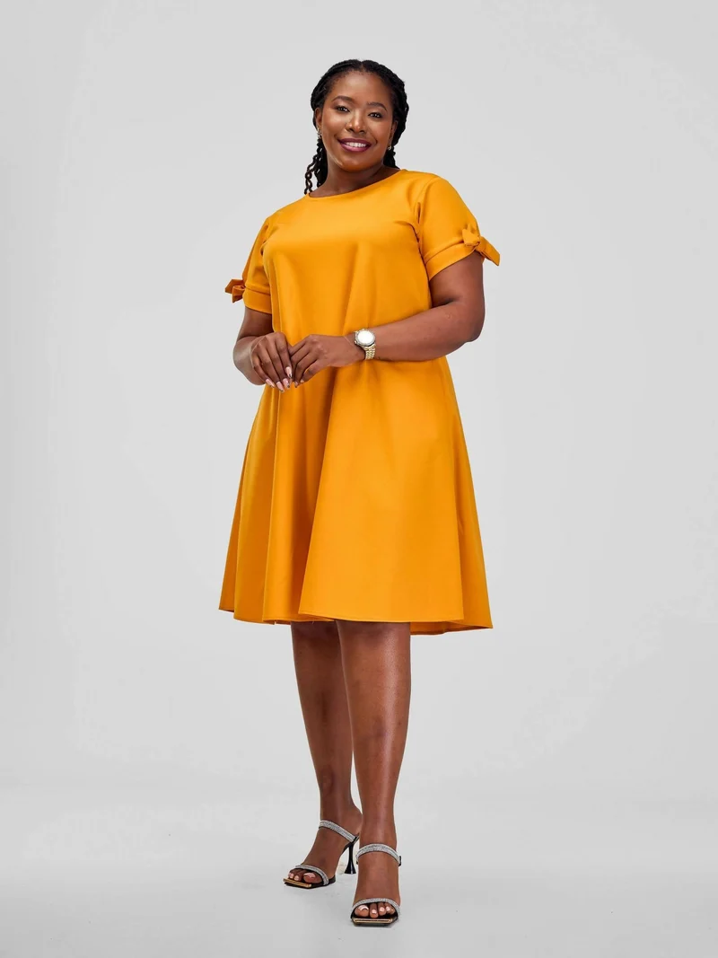 Wsc Pambo Hando Afrikan Designs Shani Dress - Mustard