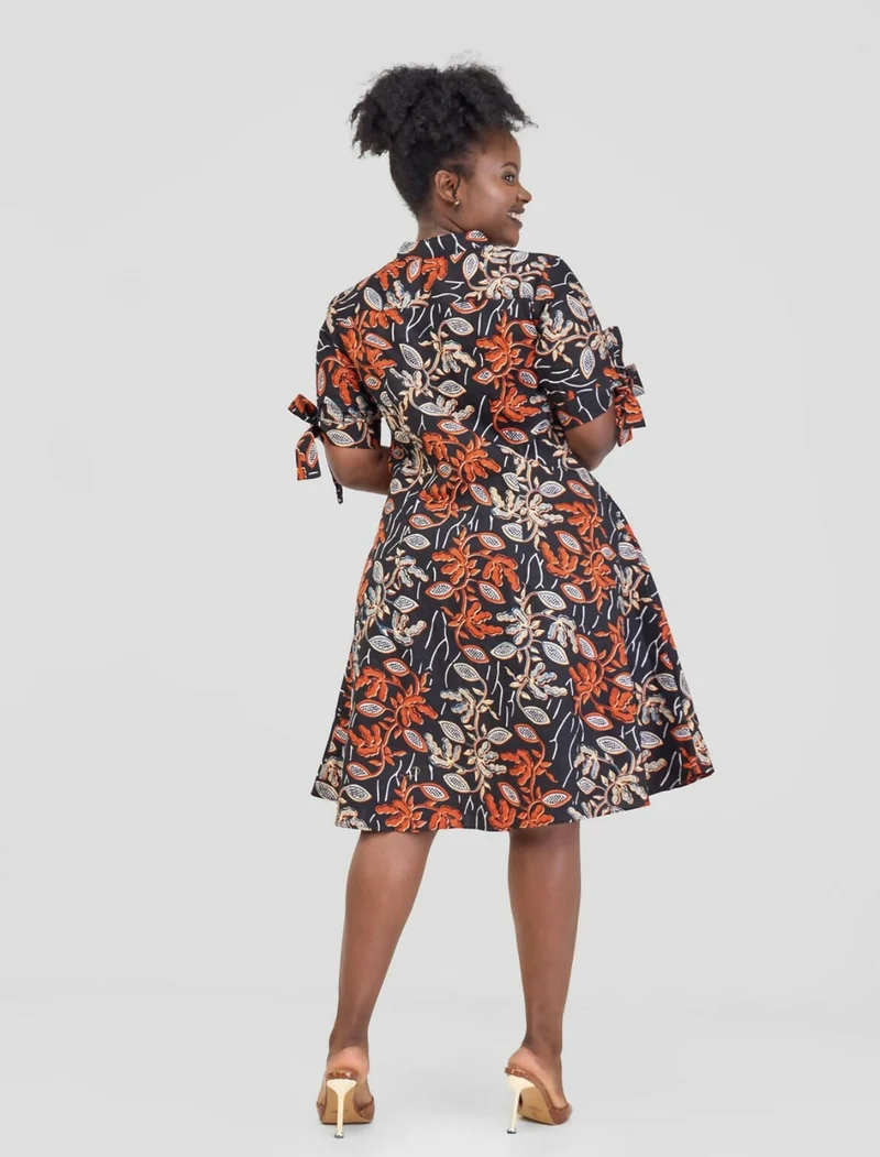 Wsc Pambo Hando Afrikan Designs Caro Shirt Dress - Brown