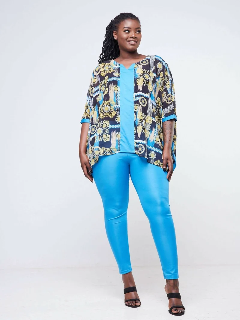 Wsc Pambo Dd Holdings Aziza Classic Fashion Two Piece Pant Sets - Blue