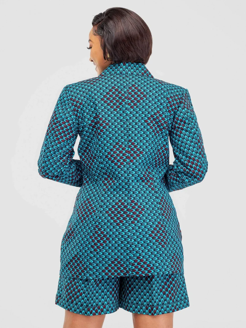 WSC Pambo SBV Ankara Shorts Suit - Green / Black