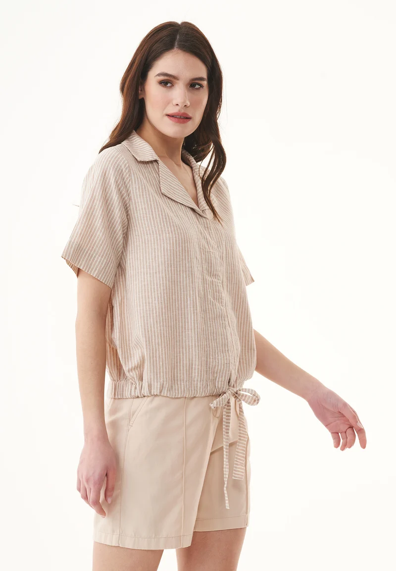 Bluse aus Bio-Baumwolle und Leinen