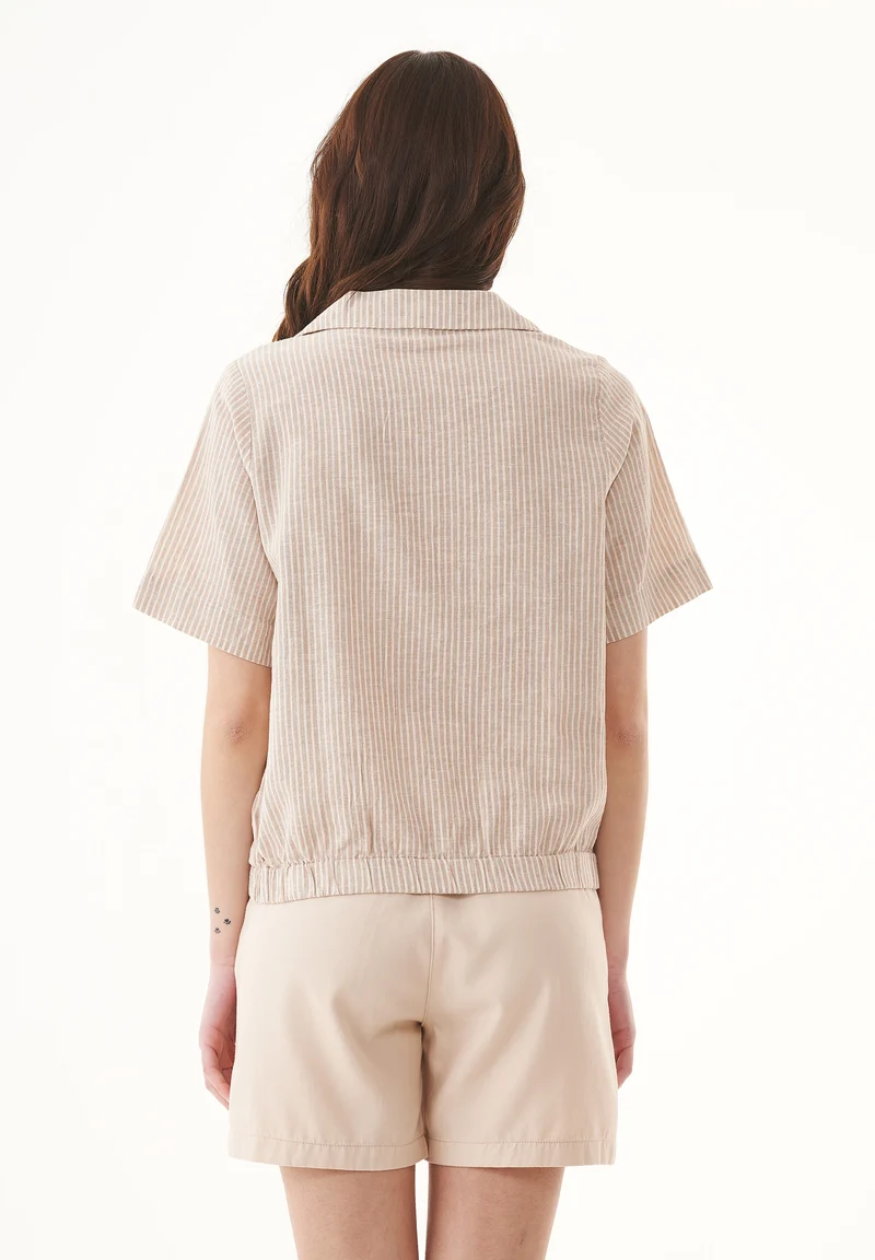 Bluse aus Bio-Baumwolle und Leinen