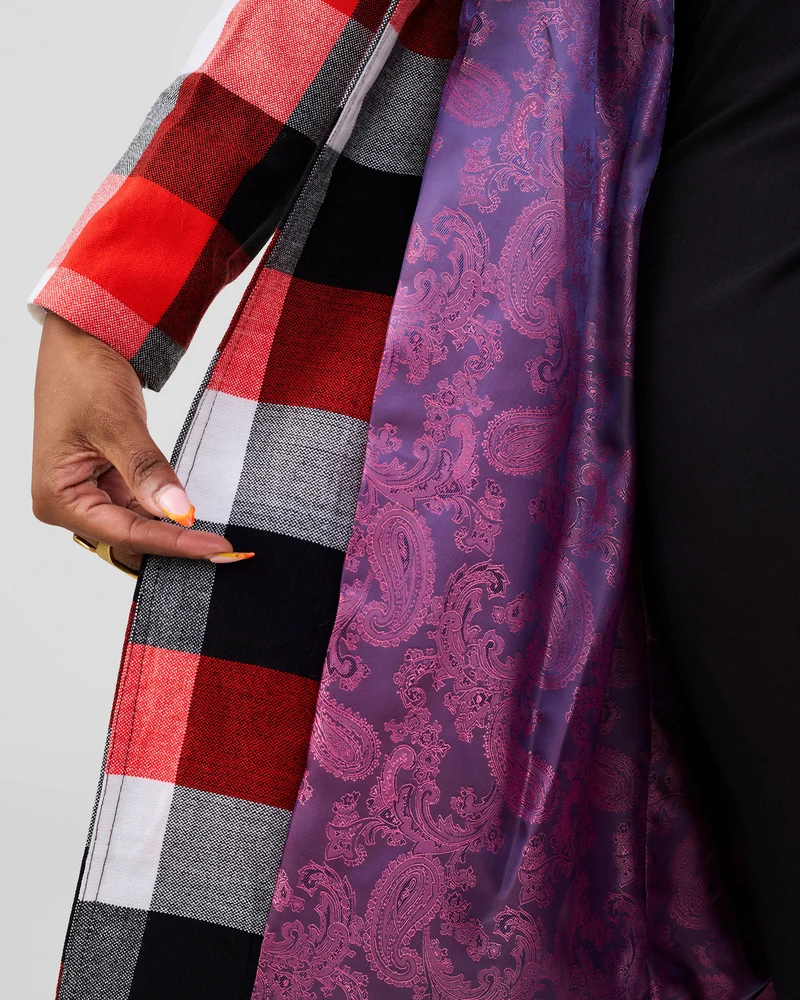 Rafiki Threads Maasai Print Coat - Red / Black