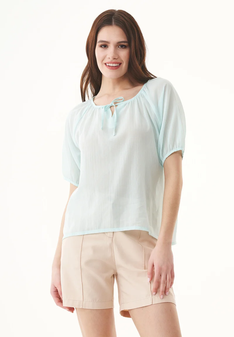 Bluse aus Bio-Baumwoll-Voile