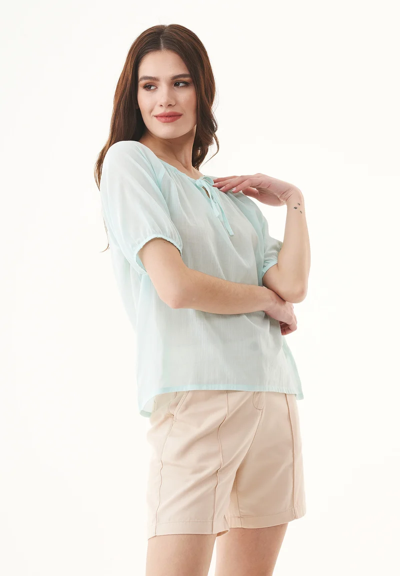 Bluse aus Bio-Baumwoll-Voile