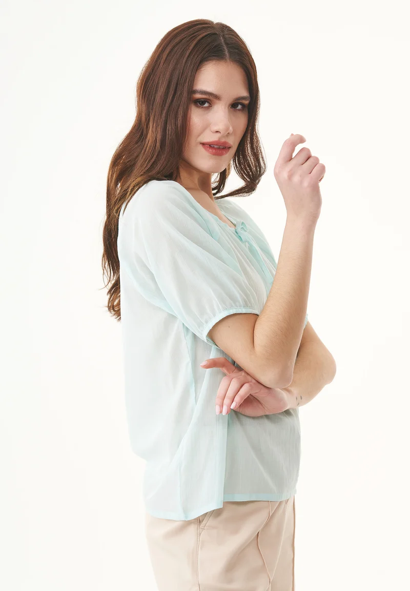 Bluse aus Bio-Baumwoll-Voile