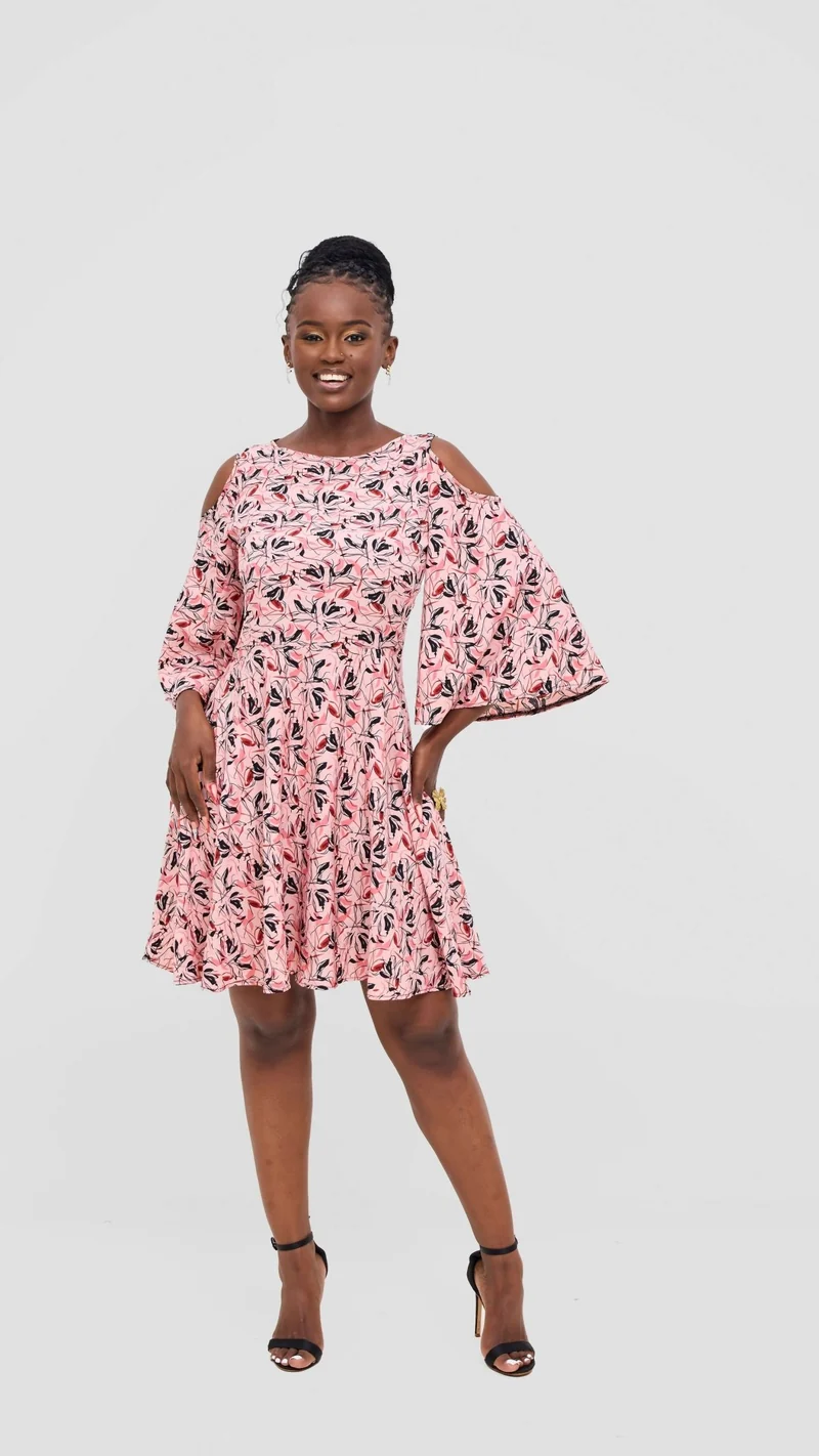 Rimyel Limited Skater Dress - Pink Print
