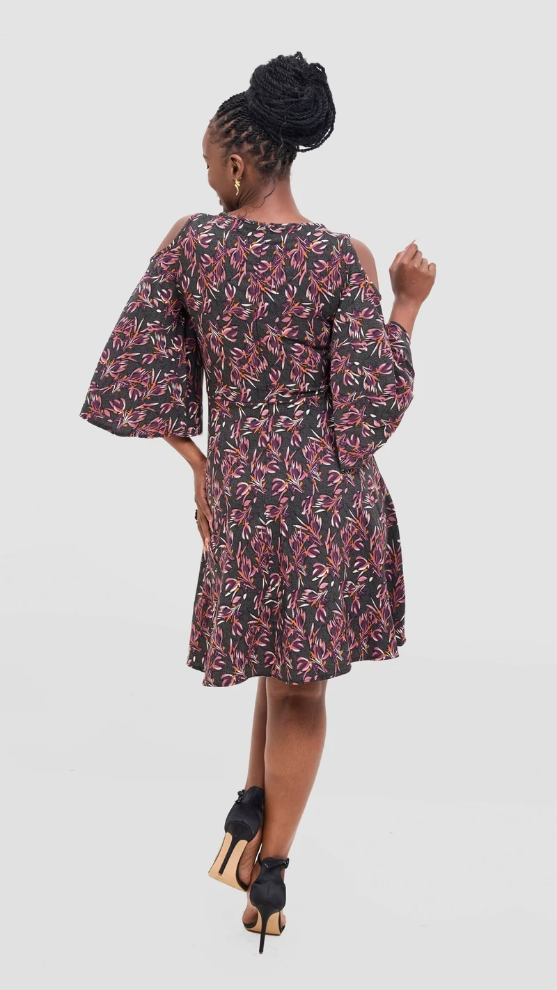 Rimyel Limited Skater Dress - Grey Print