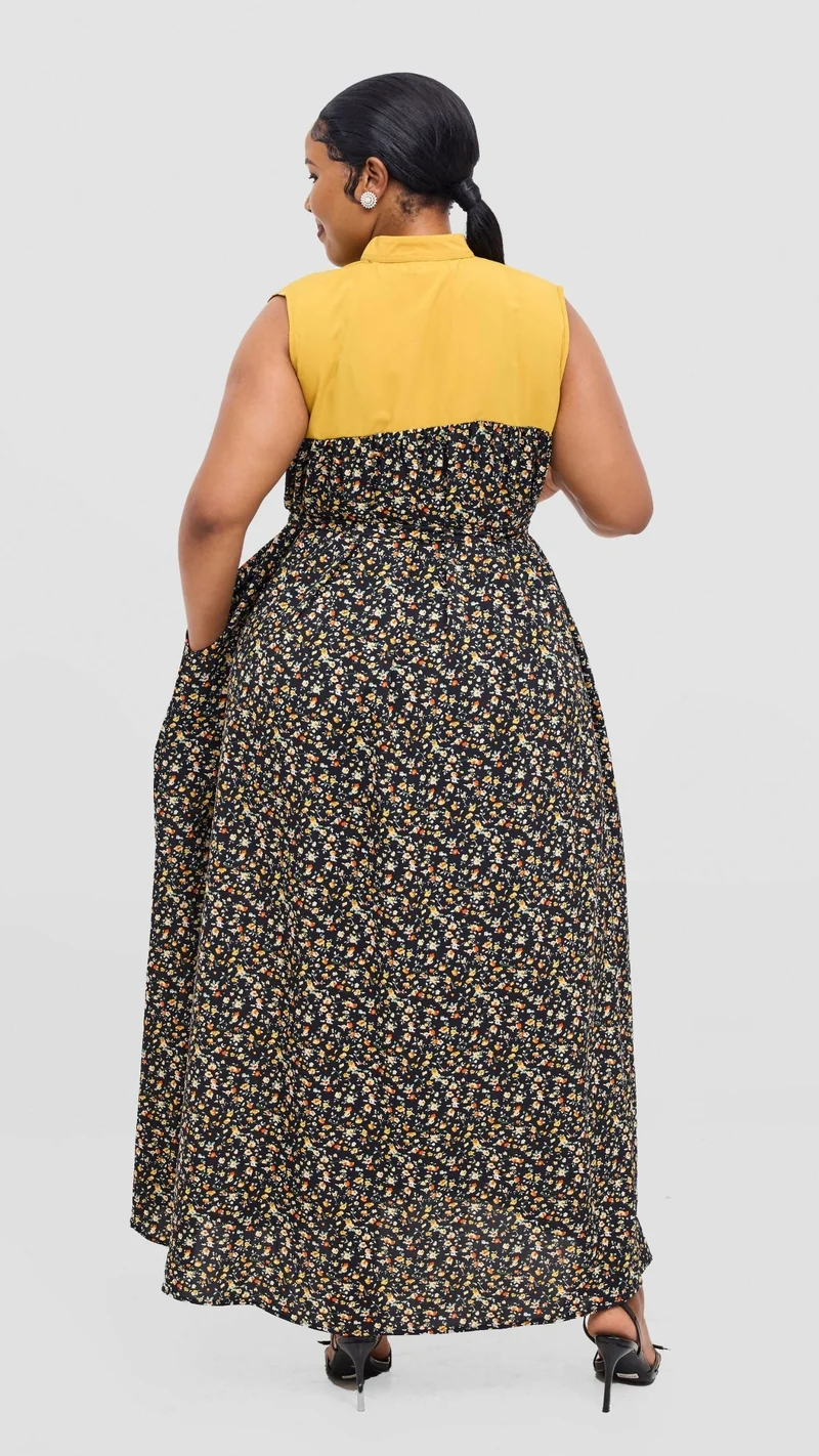 Rimyel Limited Button Dress - Mustard