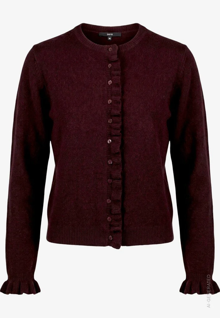 Zero Strickjacke Kurz 1/1 Arm - 42_110-10004368_7711-Dark Brown Melange
