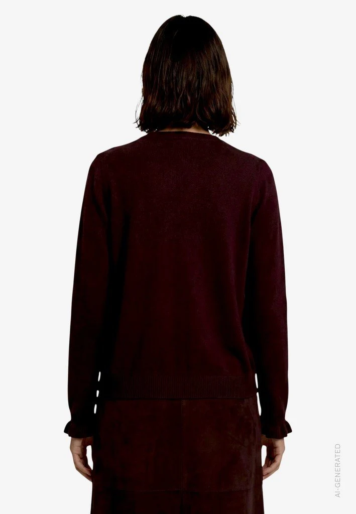 Zero Strickjacke Kurz 1/1 Arm - 42_110-10004368_7711-Dark Brown Melange