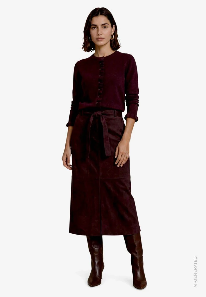 Zero Strickjacke Kurz 1/1 Arm - 42_110-10004368_7711-Dark Brown Melange