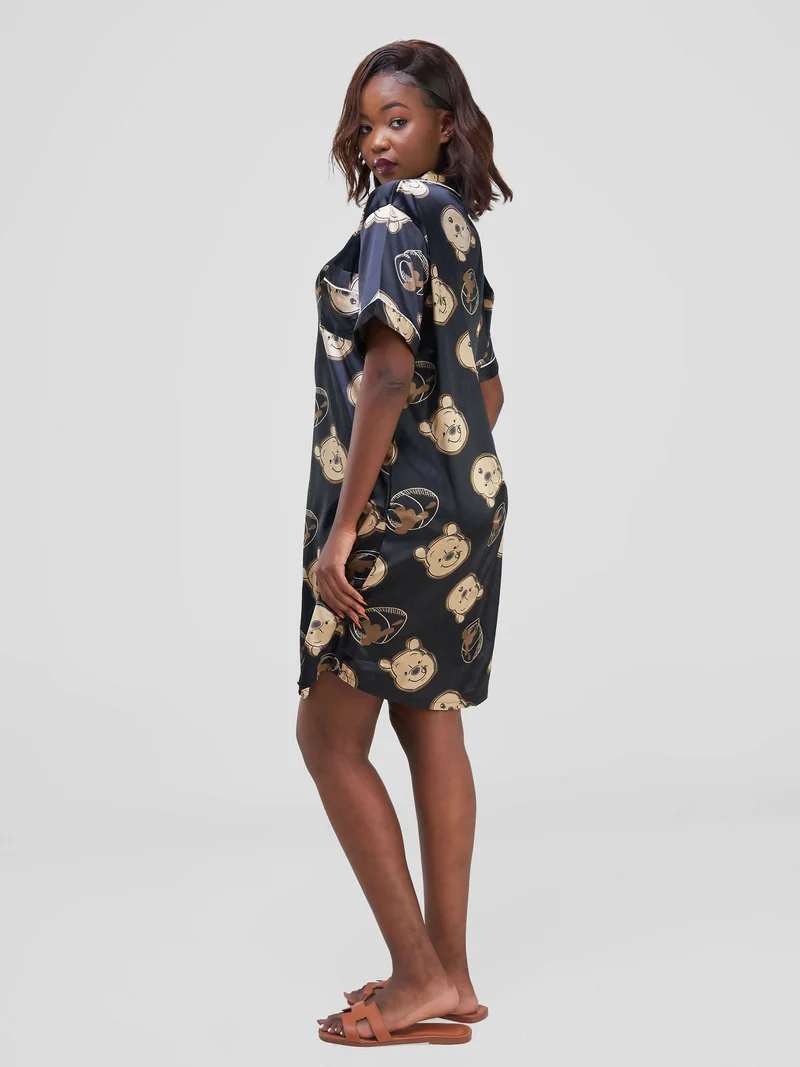 Ladies Silk Pajama - Black