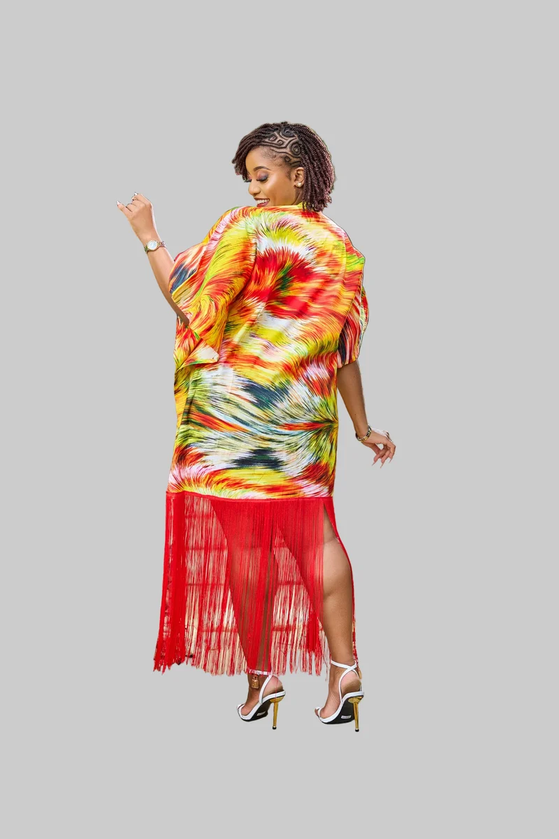 Izulu Mapia Kaftan Dress - Red