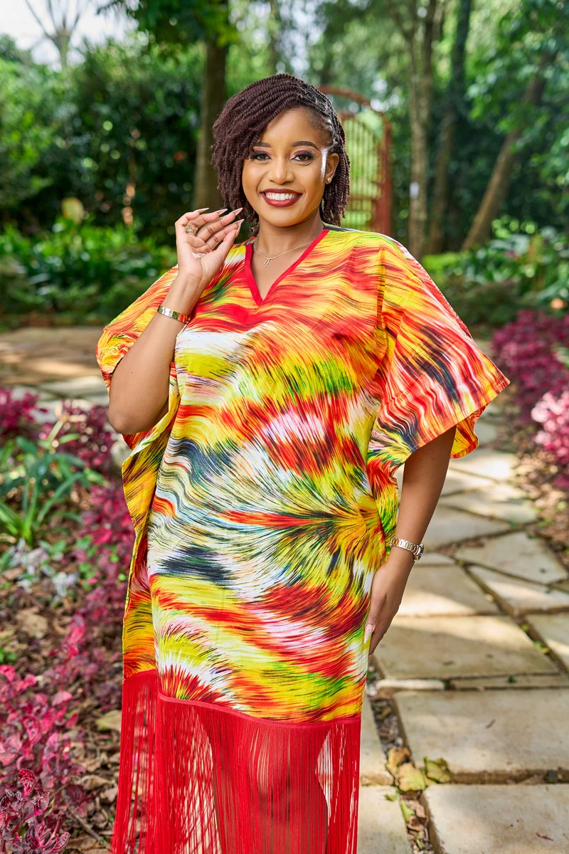 Izulu Mapia Kaftan Dress - Red