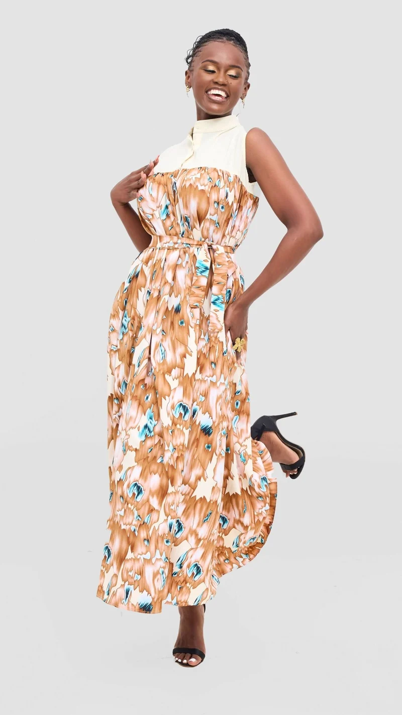 Rimyel Limited Button Dress - Cream / White Floral