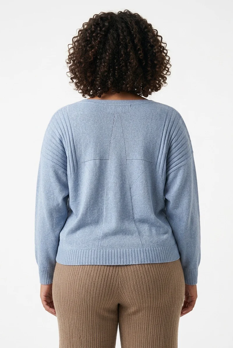Stylish Sisters Ribbed Batwing-Sleeve Sweater Top - Grey