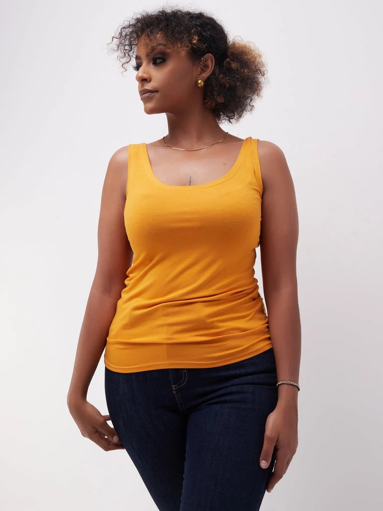 Zoya Basic Tank Top - Mustard