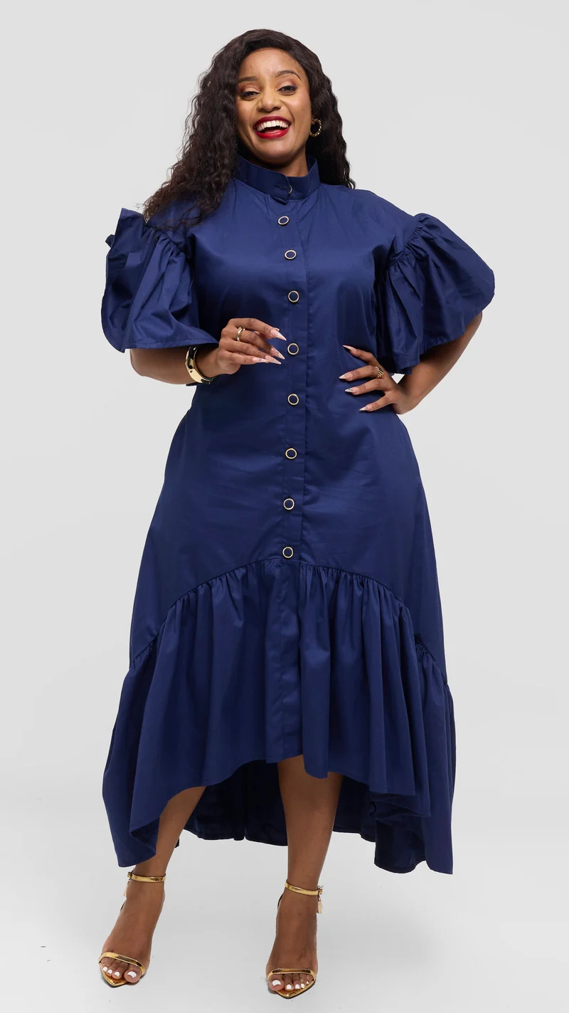 Tuwe Bora Royalty Dress – Navy Blue