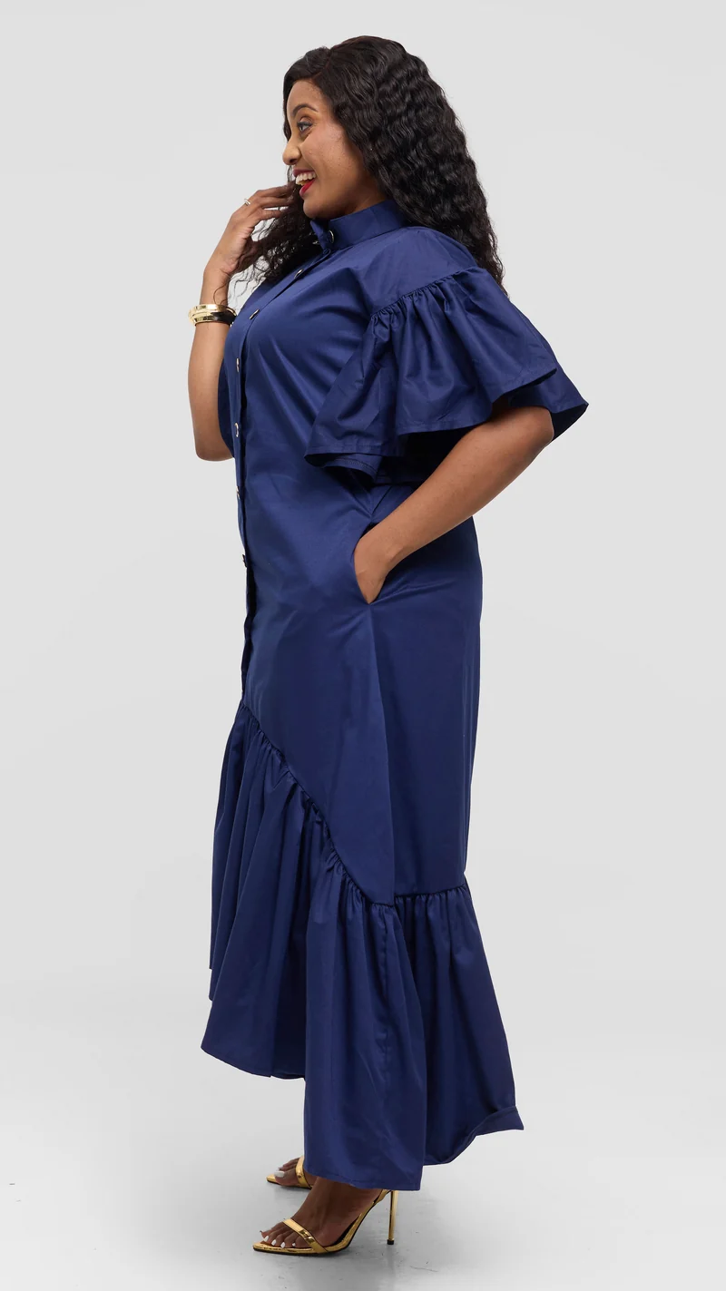 Tuwe Bora Royalty Dress – Navy Blue