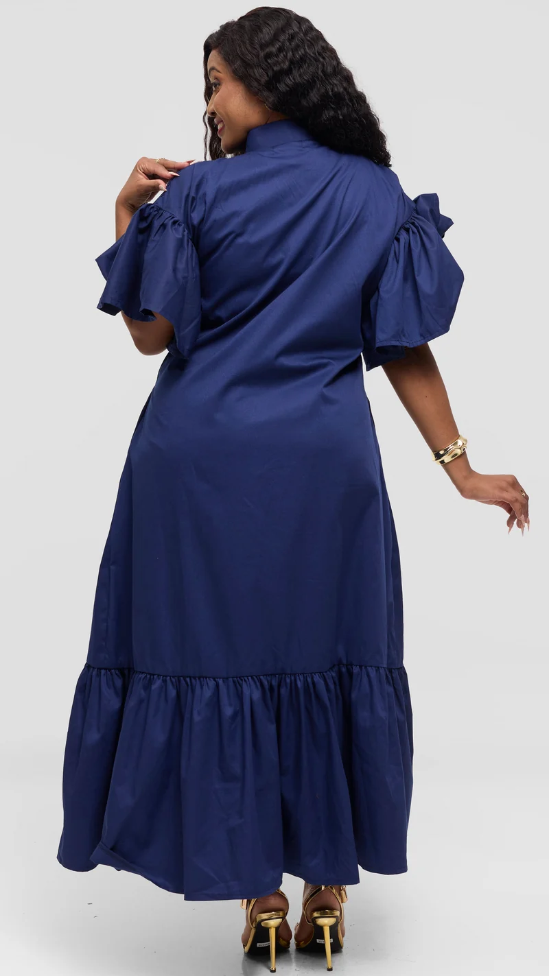 Tuwe Bora Royalty Dress – Navy Blue