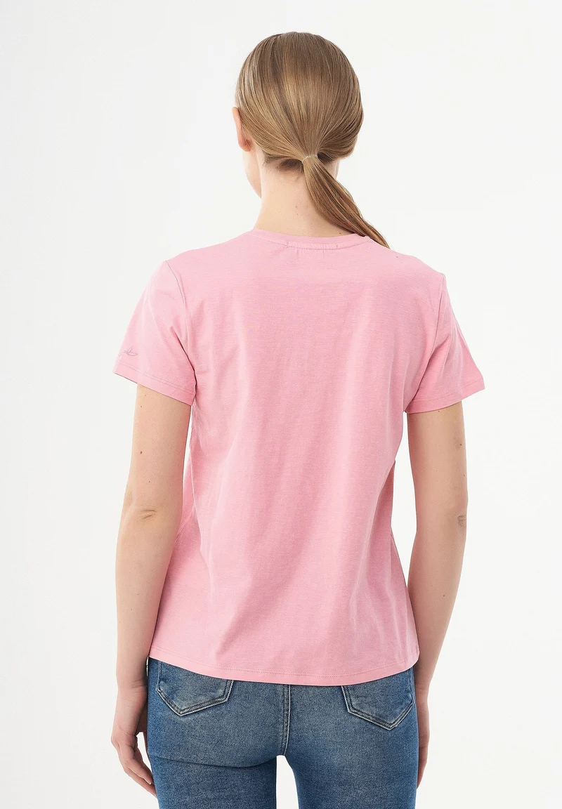Basic T-Shirt aus Bio-Baumwolle mit V-Ausschnitt