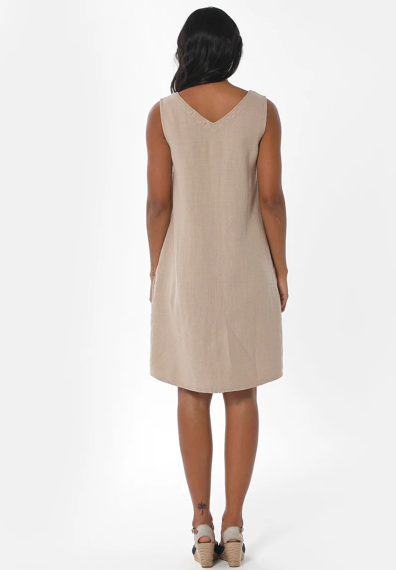 Kleid aus Bio-Baumwolle und Leinen