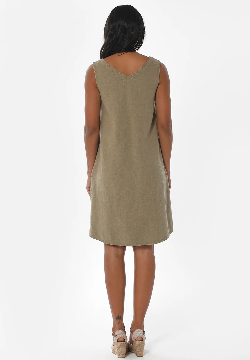 Kleid aus Bio-Baumwolle und Leinen