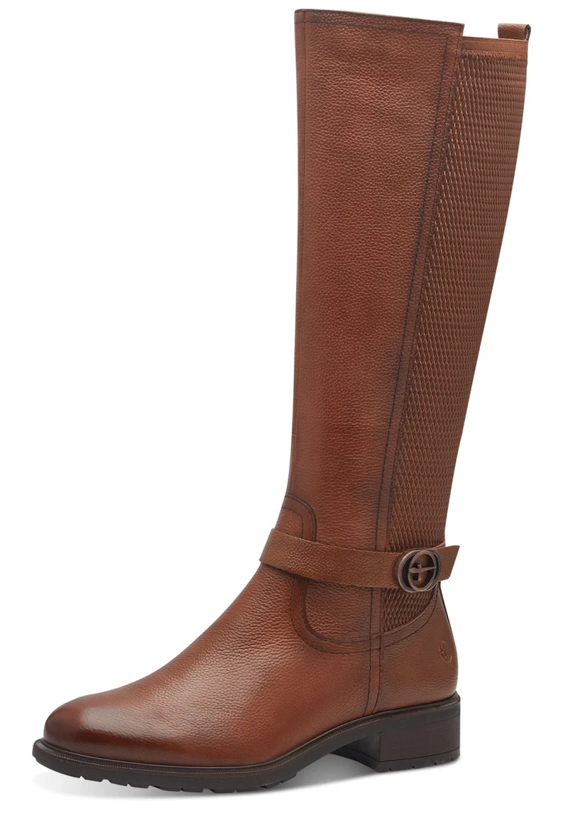 Damen Elegante Stiefel 1-25618-43 Braun 305 Cognac Kunstleder mit TOUCH-IT