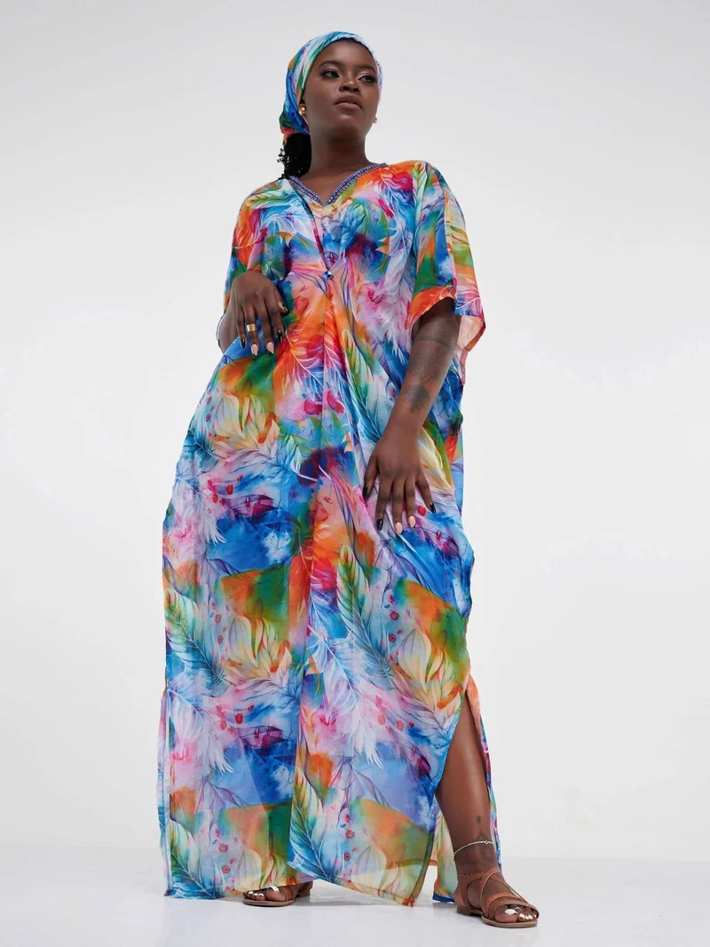 Nika Bonica Empire Blue Kaftan - Blue