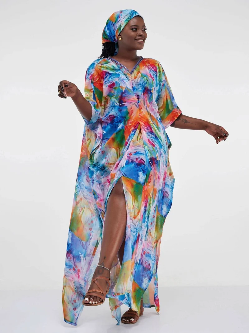 Nika Bonica Empire Blue Kaftan - Blue