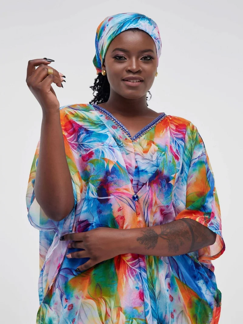 Nika Bonica Empire Blue Kaftan - Blue