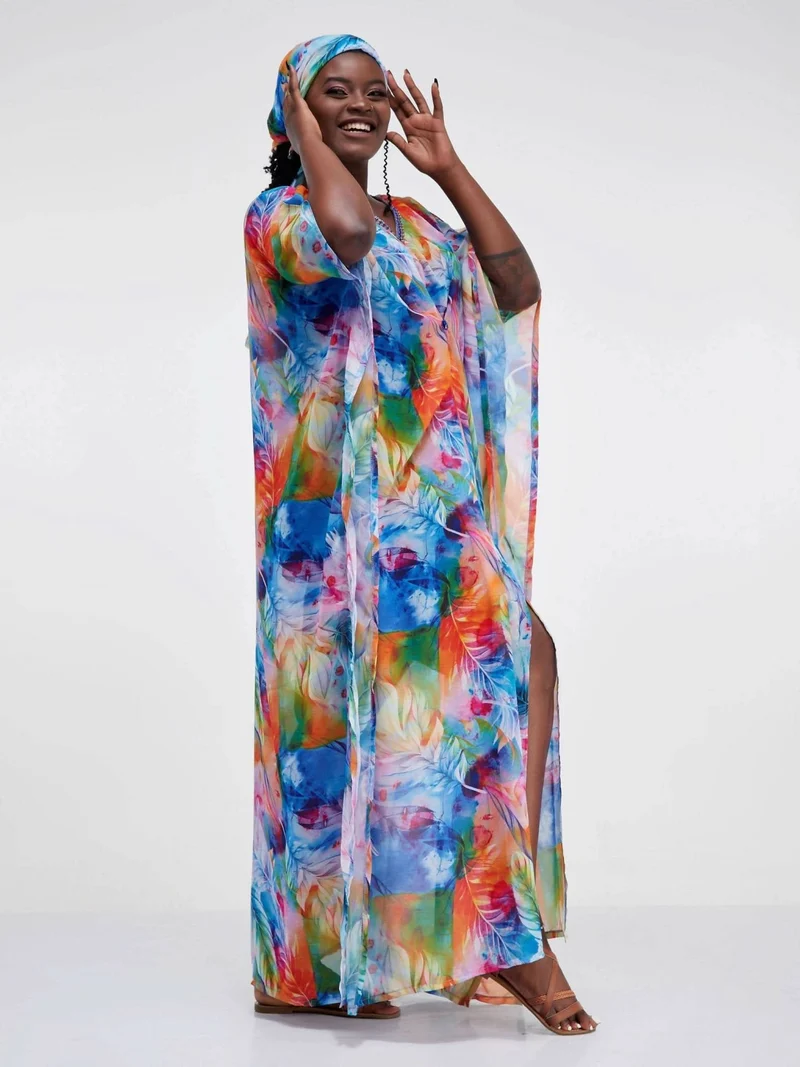 Nika Bonica Empire Blue Kaftan - Blue