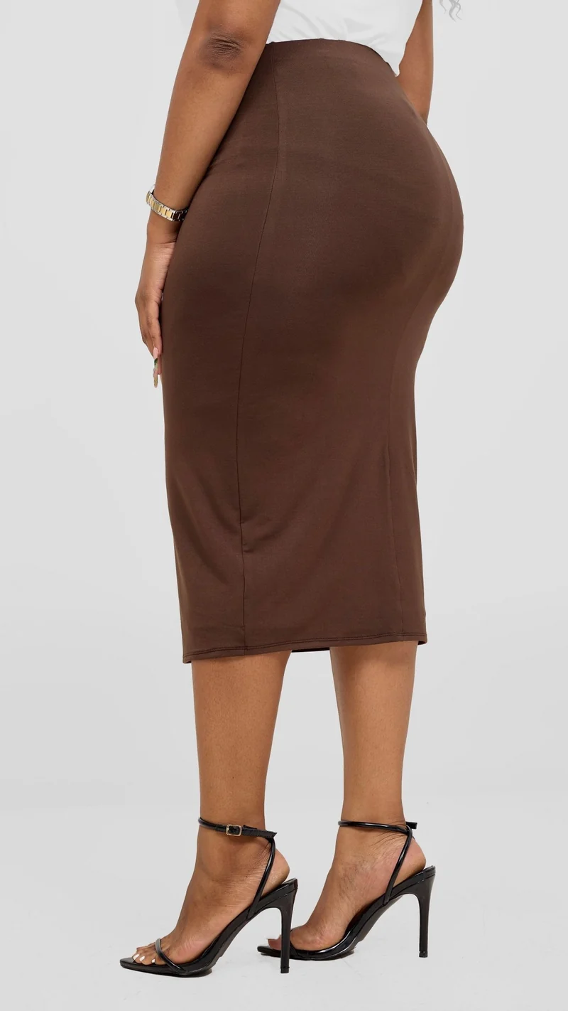 Vivo Double Layered Capri Skirt in Jersey - Chocolate