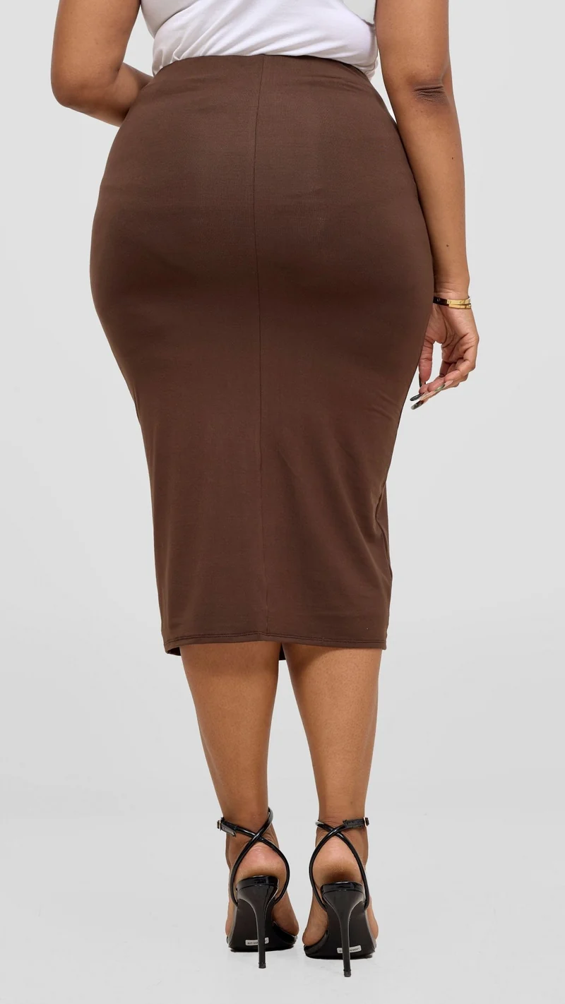 Vivo Double Layered Capri Skirt in Jersey - Chocolate