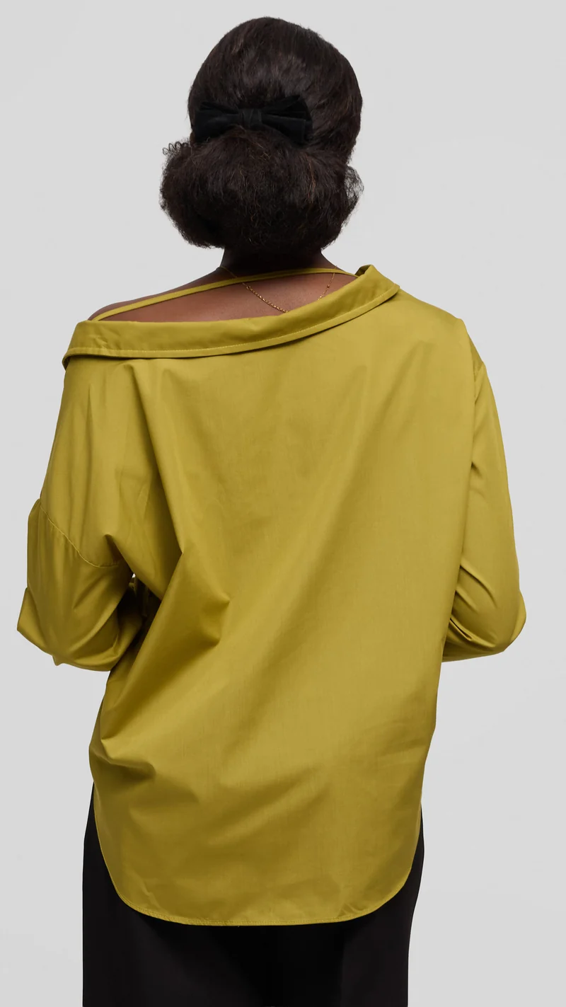 Vivo Drop Shoulder Top in Cotton - Olive